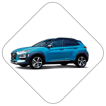 hyundai car on white background rotated frame